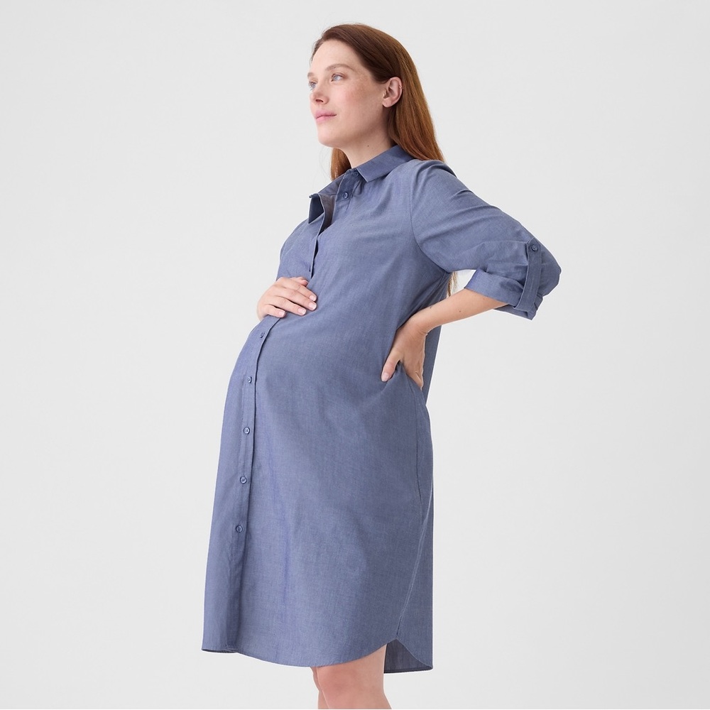 Maternity Chambray Shirtdress